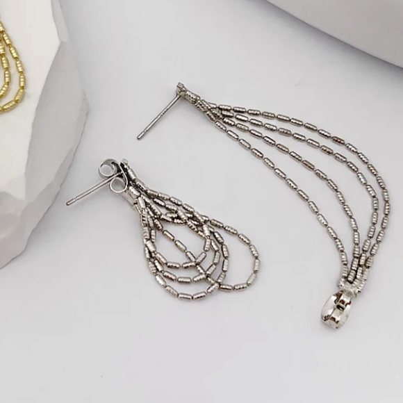 GP Tassel Chain Drop Earrings - Picture 3 of 5